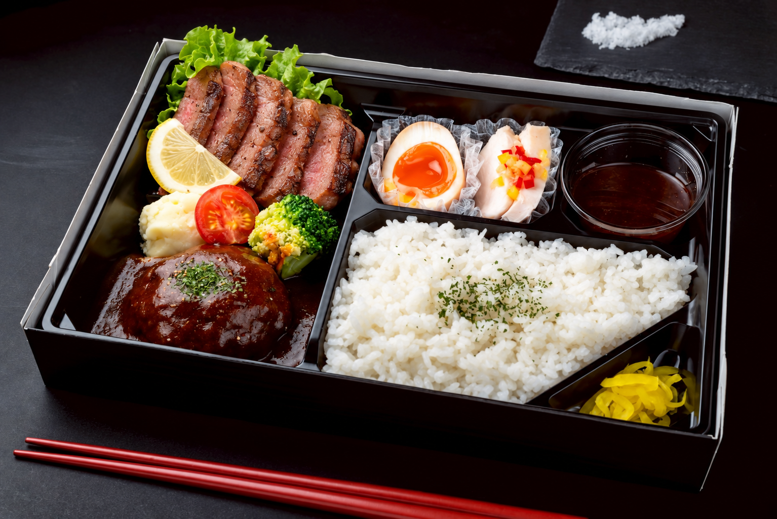 牛タン焼きと牛タンハンバーグ（デミグラス）弁当